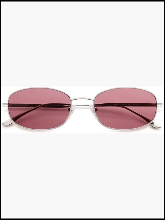 Metal Frame Retro Oval Sunglasses with UV400 Protection main image 6